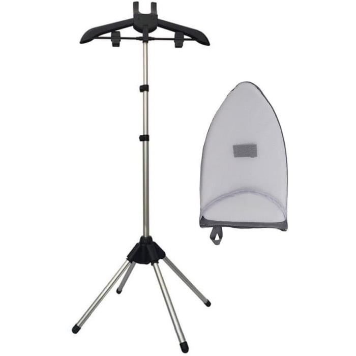 Support Vapeur Portable Pour Vêtements - Défroisseur à Vapeur Avec Trépied Télescopique Jusqu'à 160 Cm, Cintre Rotatif 360°