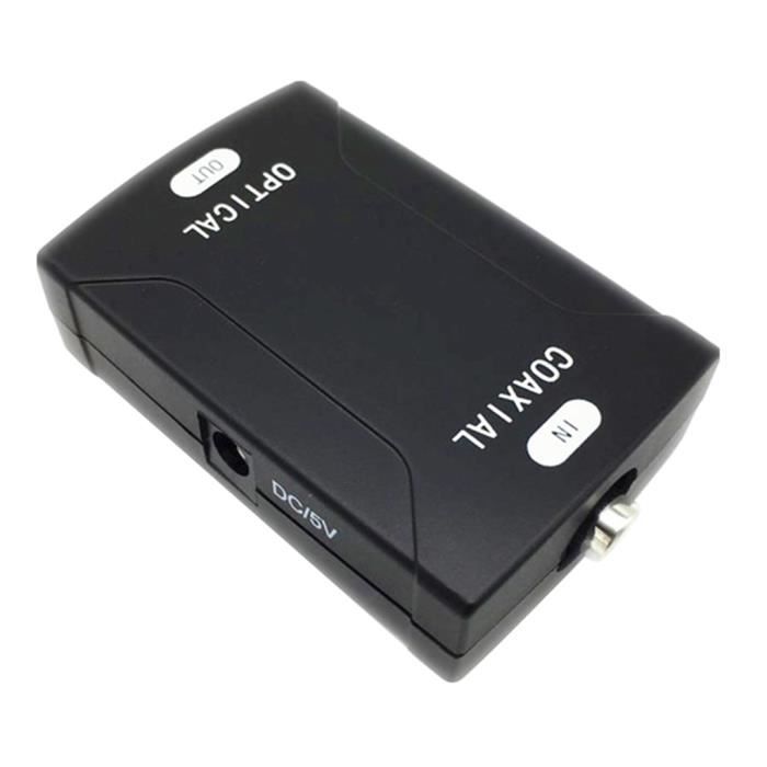 Convertisseur Audio SPDIF Coaxial Toslink Vers RCA Stéréo - SPDIF2AA Noir