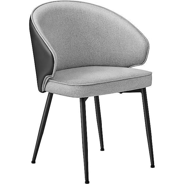 chaise de salle à manger - vasagle - siège rembourré - pieds en métal - moderne - gris clair