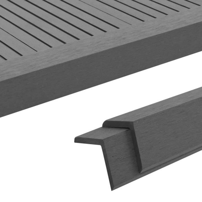 corniere de terrasse 5 pcs wpc 170 cm gris cdiscount jardin