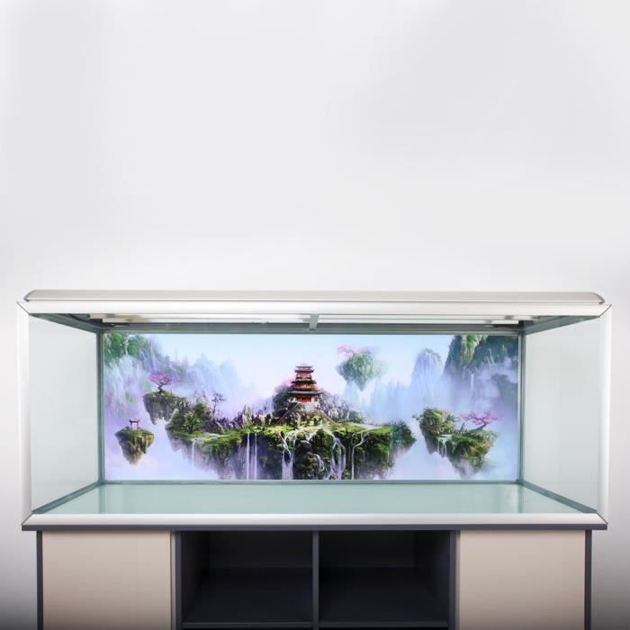 Affiche daquarium - VVIKIZY - Château de ciel - PVC imperméable - 61x41 cm - Couleurs vives