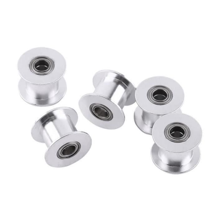 5 Poulies Synchronisation 2GT Aluminium – Alésage 4mm, Pour Courroie 6mm, Imprimante 3D, CNC !