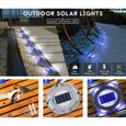 Lampe Solaire Jardin,4pcs 4 LED Étanche IP65 Balise Chemin Pave  Solaire Éclairage Bord de Piscine Bassin Encastrable Sol Clôture-1