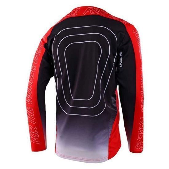 Maillot Cycliste Troy Lee Designs Rouge Taille L - 1/4 Zip, Poches Arrière