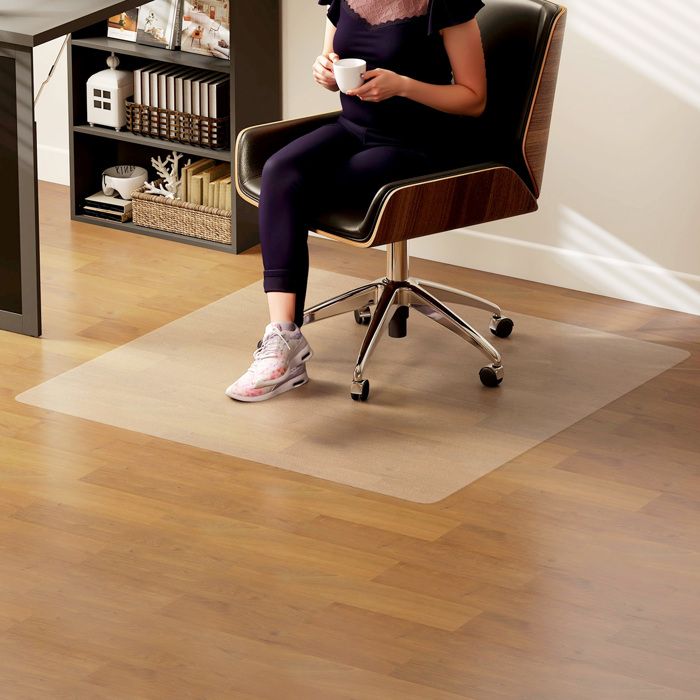 Tapis De Protection Pour Chaise De Bureau - 90x120 Cm Transparent Et Antidérapant - Protège Le Sol Des Rayures Et Réduit Le Bruit - Facile à Nettoyer Et à Ranger