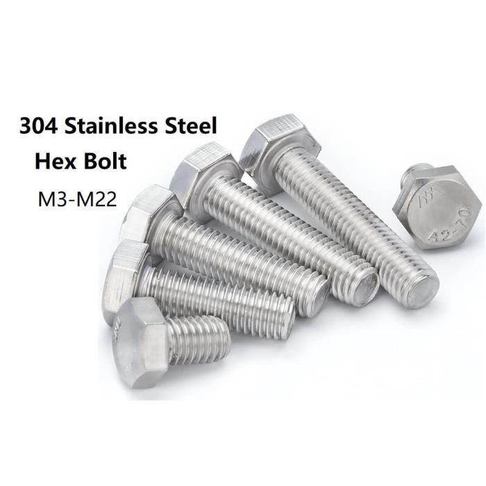 Aexit 5/16-18x1/2 fil COMPLET acier inox 304 vis tête Hex 25pcs