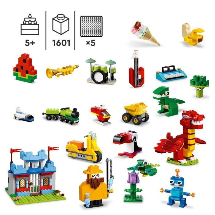 LEGO® Classic 11020 Construire Ensemble, Boîte de Briques pour Créer un  Château, Train, etc - Cdiscount Jeux - Jouets