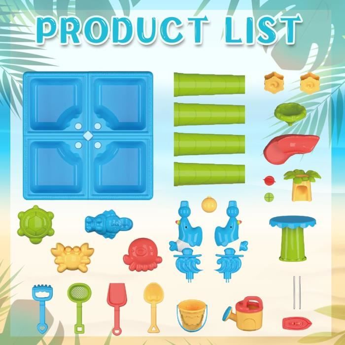 Table d'activités Aquatiques sensorielles - Ensemble de Jeu éducatif avec Accessoires, activités préscolaires et Jeux sensoriels, Table à Eau et Sable pour Tout-Petits