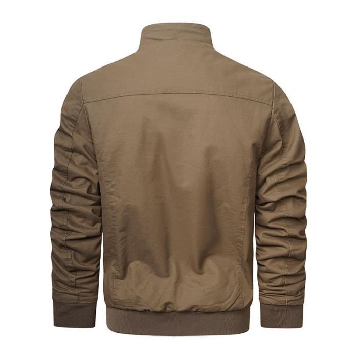 Blouson Homme en Coton Grande Taille Regular Fit Col montant