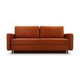 Canapé en lit convertible avec coffre de rangement 3 places relax droit215x100x94 cm NOLEN (Orange - NOEL 12)-2