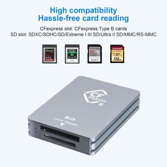 Lecteur de Carte SD USB 3.0 4 en 1 Lecteur de Carte Mémoire SD-CF-TF 5 Gbps Adaptateur  SD pour Compact Flash,SDHC,SDXC,Micro SD[124] - Cdiscount Informatique