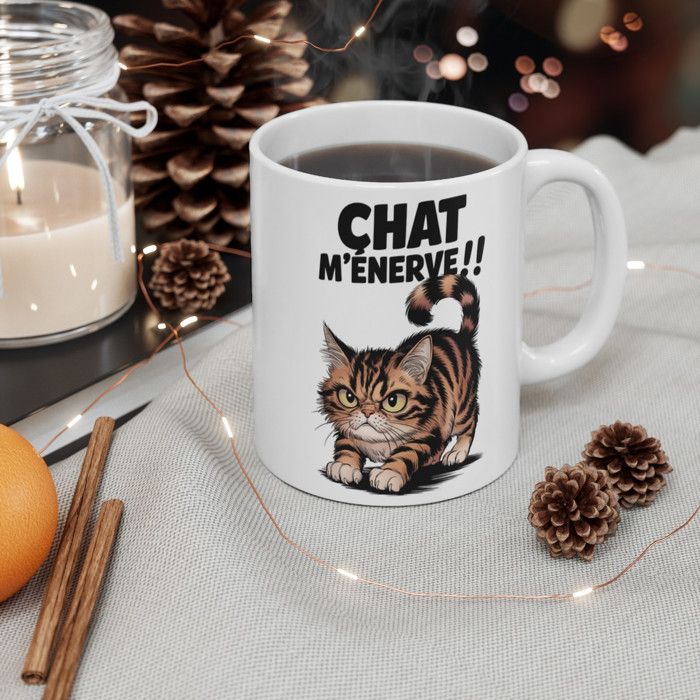 Mug Chat Humour 'Soit Je Me Lève Tôt, Soit Je Me Lève Sympa' – Tasse Rigolote Pour Grincheux Du Matin