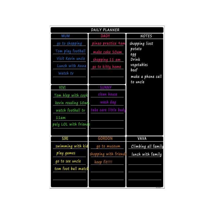 Calendrier Magnétique Effaçable Pour Frigo - Tableau De Planification Hebdomadaire Réutilisable - 20x15 Cm - Idéal Pour Listes De Tâches Et Rappels - 3
