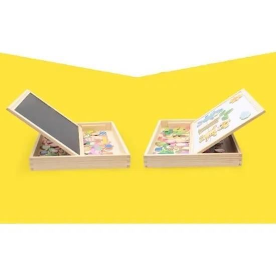 Puzzle Magnétique Visage Enfant – Boîte Double Face Avec Pièces Aimantées Et Tableau Créatif – Activité Montessori