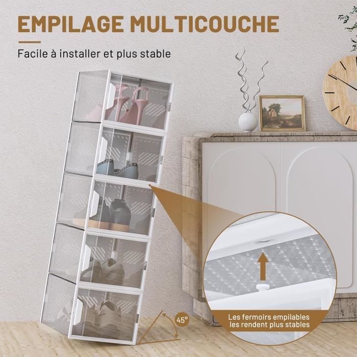40*30cm 14 Grilles Cubes Chaussures Rack, Boîtes À Chaussures