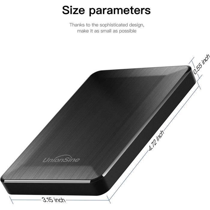 250GB Disque dur externe portable ultra-mince, disque dur portable, disque  de stockage portable mobile à