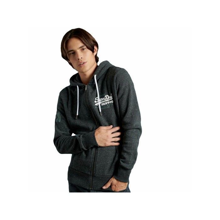 Pull Superdry Homme Gris Manches longues Col capuche