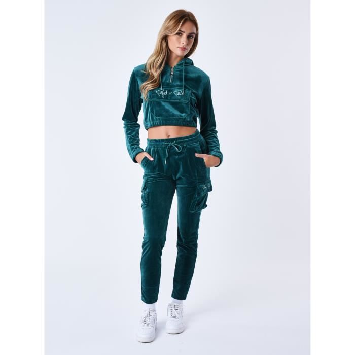 Bas de jogging cargo en velours signature - PROJECT X PARIS - Femme - Vert  - Fitness - Respirant Vert - Cdiscount Sport