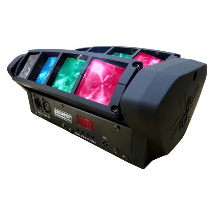 Pack 2 Projecteurs LED 9x3W Pack Jeux De Lumières Projecteur MEGA DERBY DJ LED SOIREE, 9 LEDS De 3W Mode Strobe Mode Auto Rythme De La Musique Dmx Teleco 3666638037725 Effet Lumière Derby Motorisé