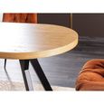 Meubles - Table à manger extensible avec 2 plateaux supplémentaires en bois - 12 couverts - L 140/272 x P 80 x H 76 cm Beige-3