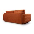 Canapé en lit convertible avec coffre de rangement 3 places relax droit215x100x94 cm NOLEN (Orange - NOEL 12)-3