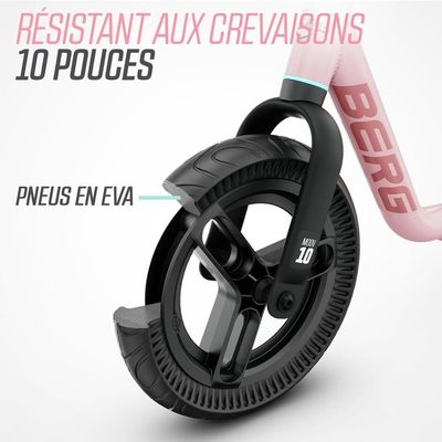 Berg MOOV Roue de 10 pouces, draisienne à partir de 2 ans, jusqu'à 30 kg, volant et selle réglables en hauteur, vélo d'apprentissage sûr et ultra léger pour garçons et filles