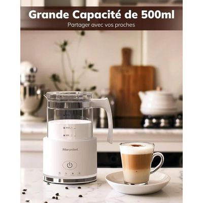 Morpilot Mousseur à Lait Électrique 4 En 1, Grande Capacité 500ml 600W