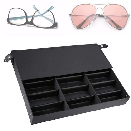 Duokon Étui de rangement pour lunettes 16 grilles lunettes vitrine lunettes  de soleil boîte de rangement lunettes organisateur - Cdiscount Bijouterie