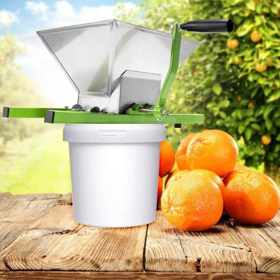 Broyeur à Fruits Manuel 7L Inox - Pour Pommes, Poires, Raisins, Idéal Cidre Et Vin Maison