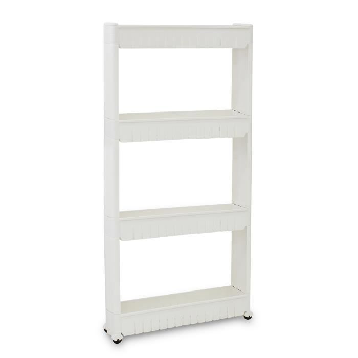 Armoire de Rangement avec Roues 4 Niveaux