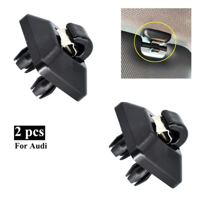 2 Pièces Pour A1 A3 A4 A5 Q3 Q5(8E0 857 562) A7 B6 B7 B8 S4 S5 Clip Pare-Soleil Intérieur Voiture Crochet Retenue Support Clip Automotive Interior Accessories(2PCS Black
