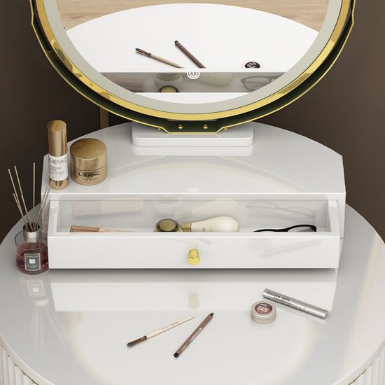 MIADOMODO® Coiffeuse Table de Maquillage - Miroir Lumineux, Tabouret
