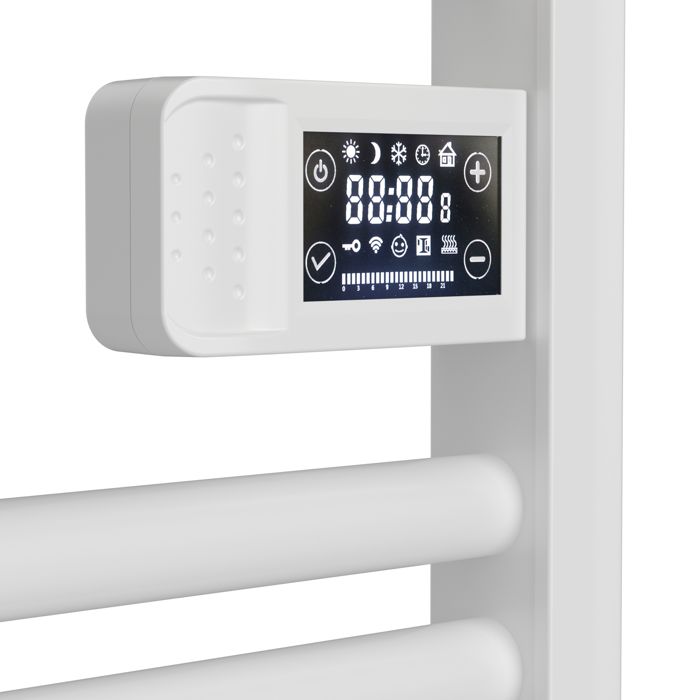 TROTEC TWH 500 S - Chauffe-serviettes électrique Mural 500 W, Design Plat Blanc, Silencieux, Idéal Pour Salle De Bain Et WC