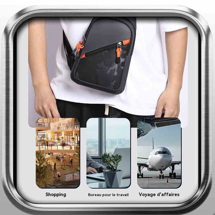 Sac De Poitrine En Toile Pour Hommes Et Femmes, Sacoche à Bandoulière, Sac Banane Multifonction