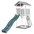 AXI Beach Tower Aire de Jeux avec Toboggan en Vert & Bac à Sable | Grande Maison Enfant extérieur en Gris & Blanc-0