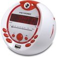 Radio réveil projection METRONIC Pirate - FM Radio - Lecteur MP3 - Led rouge - Blanc et rouge-0
