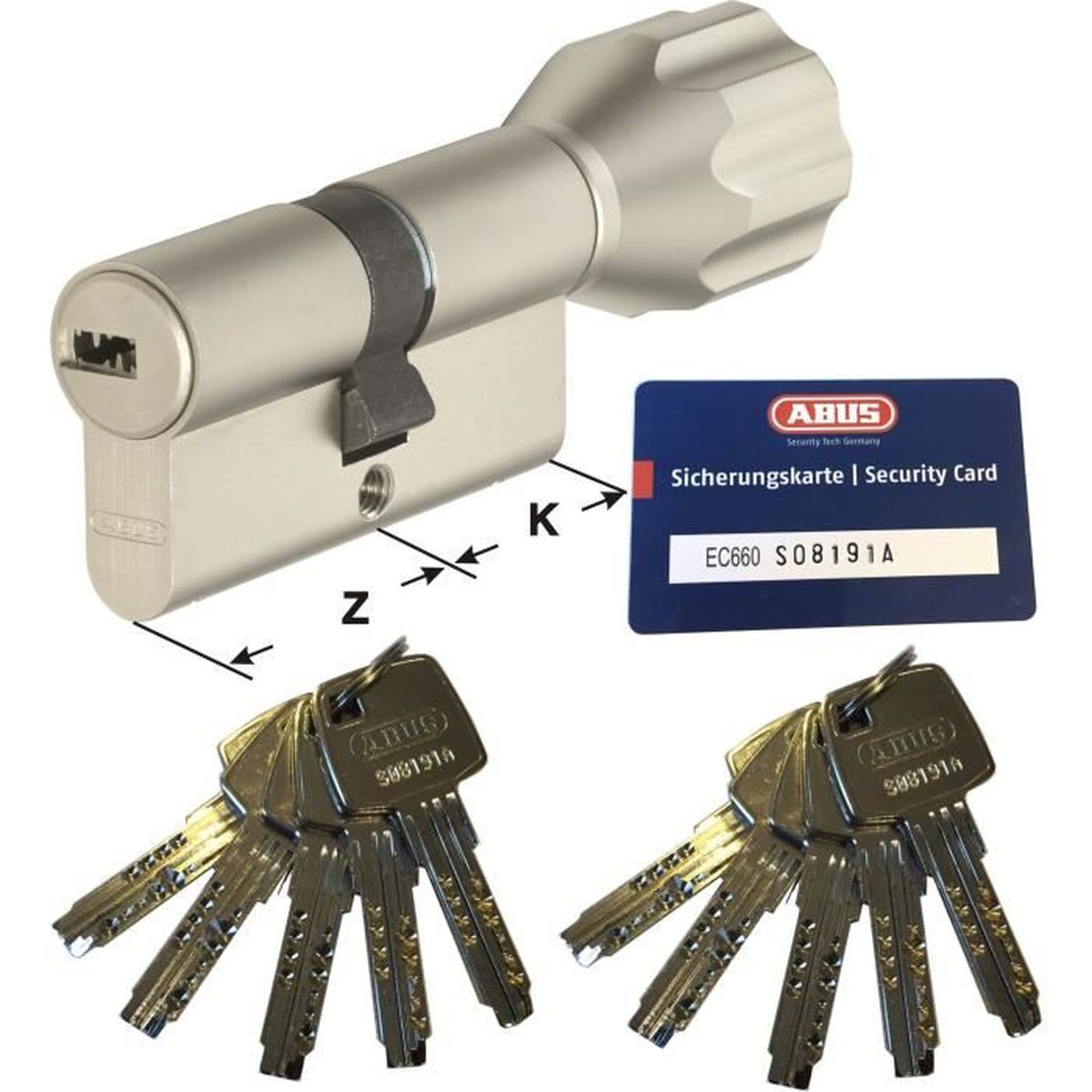 Abus Bosch Noir 2 cylindres de Verrouillage Cylindre de Porte de Bagage Taille Unique