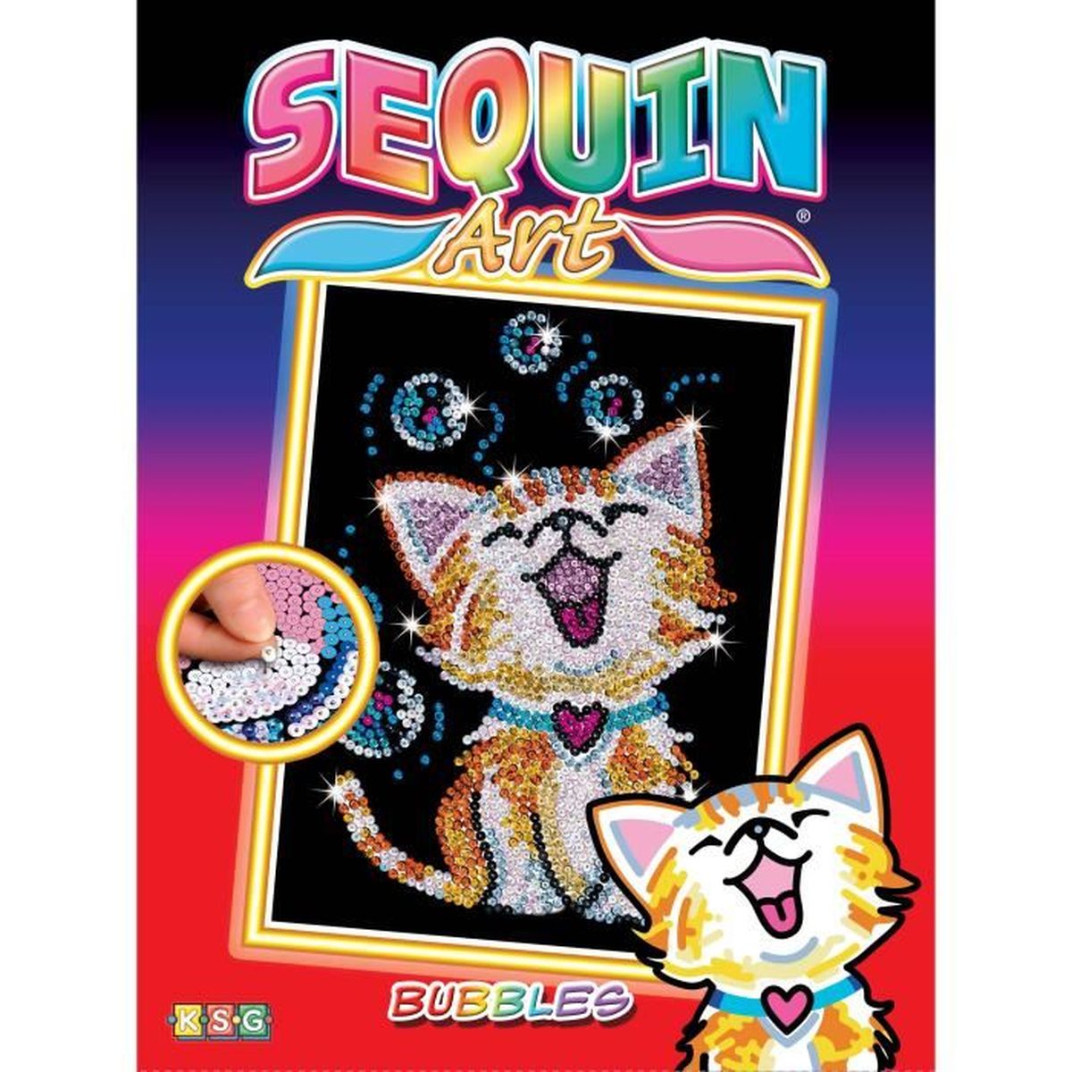 Tableau Sequin Art Chaton Sequin Art Multicolore Assort Cdiscount Maison