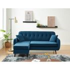 BAÏTA Canapé d'angle SWEETY 4 places velours bleu - BAITA - Réversible - Scandinave - Moderne
