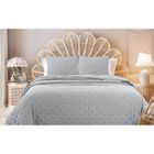 DECORATION D'AUTREFOIS Dessus de lit Sixtine Gris Clair - 240x260cm - Boutis uni 2 Places - Couvre lit matelassé - Autrefois