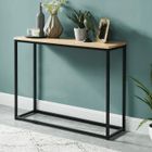 HOMIFAB Console - BAÏTA - Gamme BRIXTON - Effet chêne et métal noir - L 100 x P 30 x H 75 cm
