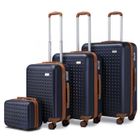 Kono Set de 4 Valises Rigide ABS Valise de Voyage (31/55/67/76cm) Légere Cabine à Main Valise 4 roulettes et Serrure TSA, Marine
