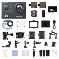 AKASO EK7000 Caméra Sport 4K 30fps 20MP WiFi avec Carte Mémoire microSDXC 128Go, Action Camera 4k Étanche jusqu'à 30M Noir