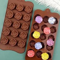 2 paquets de moules à chocolat en silicone, Moules à bonbons, Moules à pâtisserie en forme de rose, Colorés au chocolat