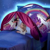 Tente pliable avec tente de rêve LED--licorne