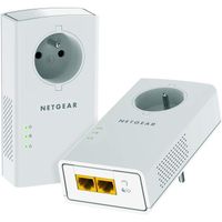 NETGEAR PLP2000-100FRS Pack de 2 prises CPL 2000 Mbps avec Prise filtrée et 2 Ports Ethernet, Compatibles avec tous les Anciens M