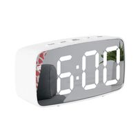 Réveil Numérique, Alarm Réveil LED avec Snooze, ave Mode Jour de Travail, Fonction Thermomètre, 2 modes d'alimentation, Blanc