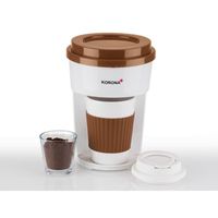 Korona 12202 Cafetière en marron/blanc | Cafetière filtre avec mug To Go | 350 ml