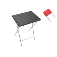 Petite table pliante pour la cuisine Lyon - 66 x 38 x 48 cm -  en MDF Bois et Métal - Noir - Versa