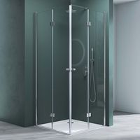 Mai & Mai Cabine de douche pliante 100x100 paroi de douche portes pivotantes avec revêtement easy clean R26K